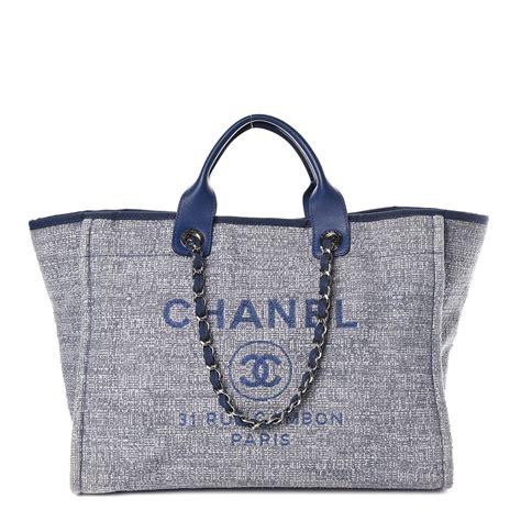 chanel blue deauville tote